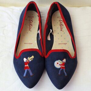 Cath Kidston navy velvety london marching band guards  flats shoes Sz UK 7 US 9